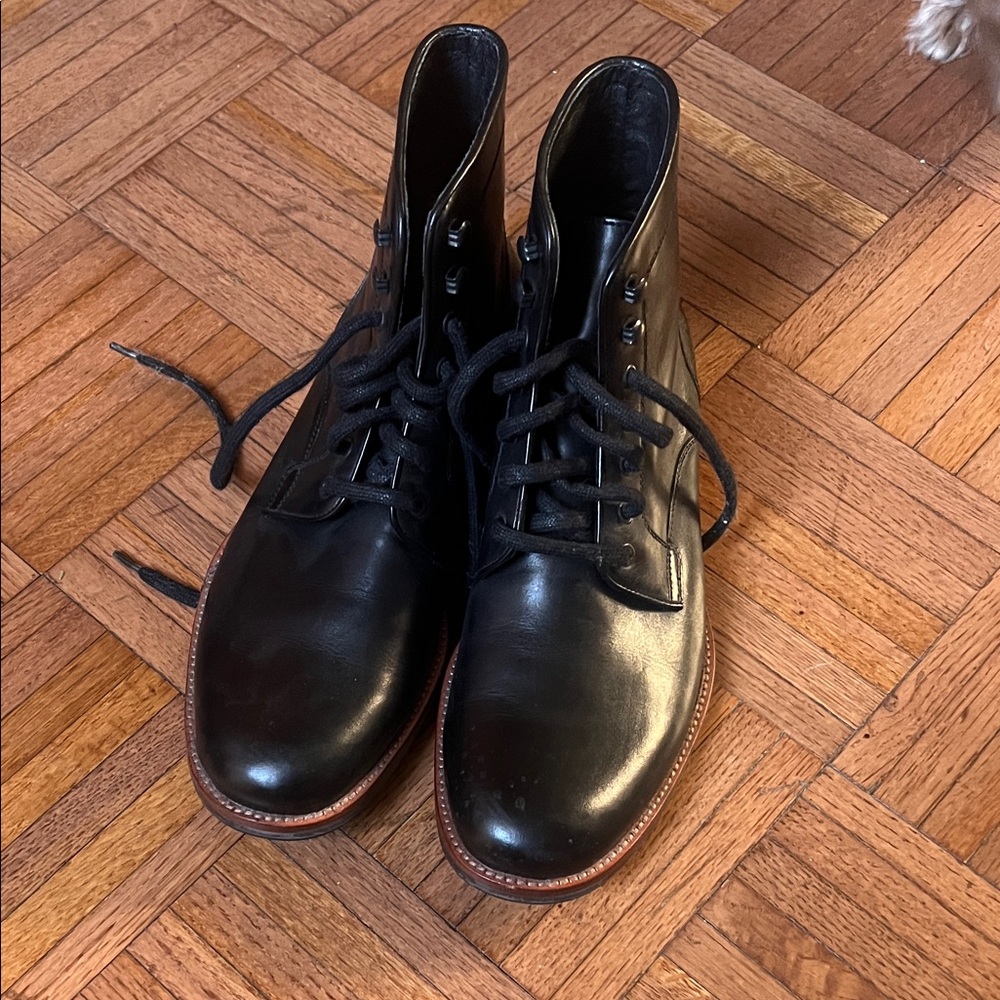 Warfield & Grand Black Leather Men's Boots